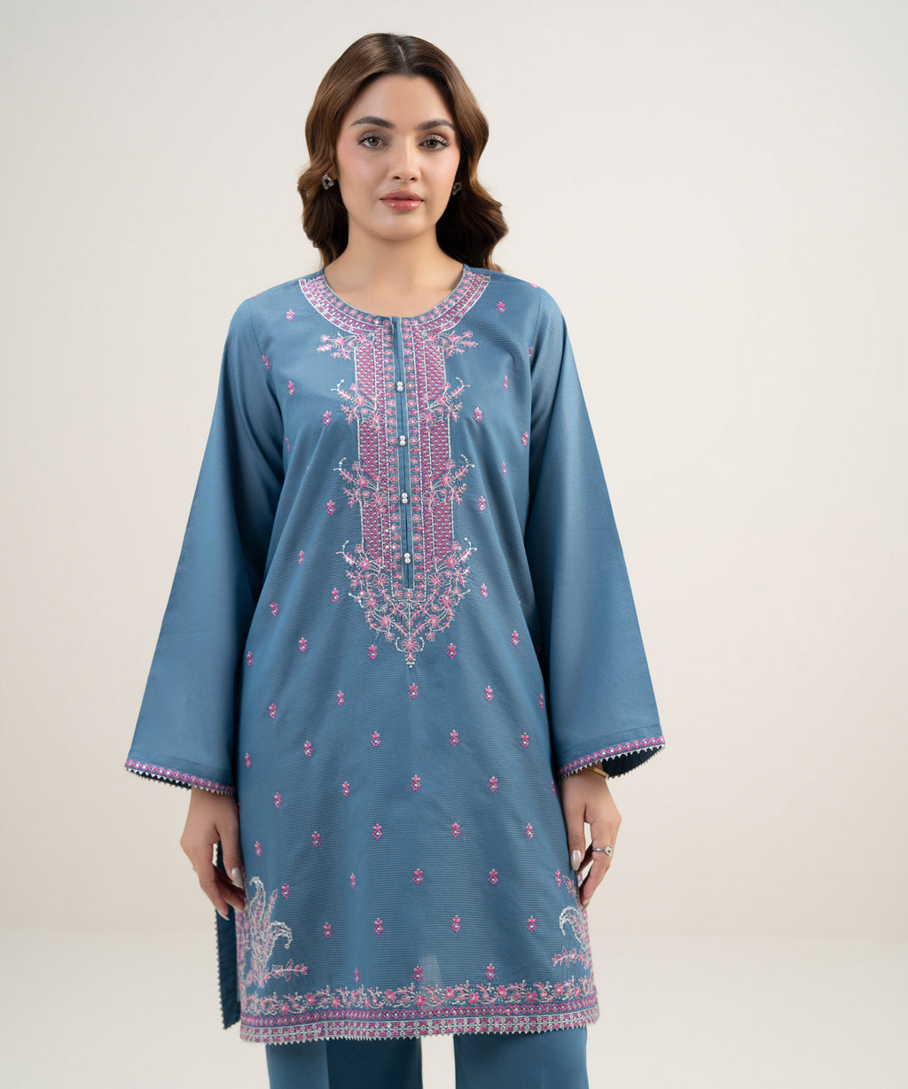 Embroidered Zari Lawn Shirt