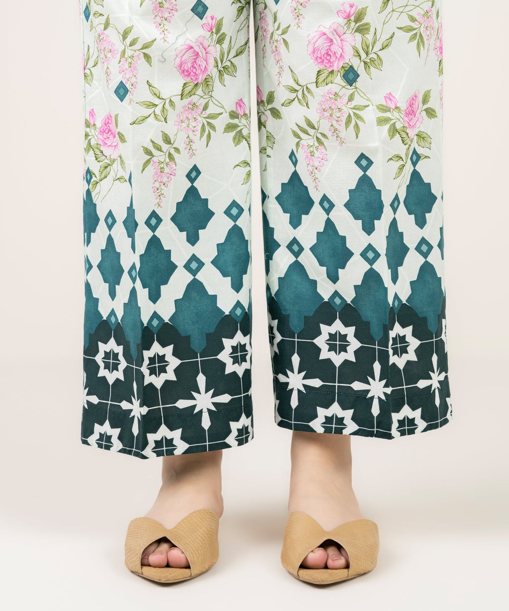 Printed Cambric Straight Pants