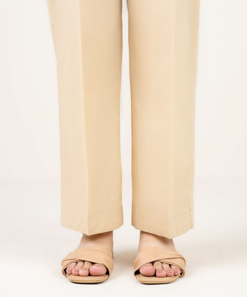Solid Cambric Straight Pants