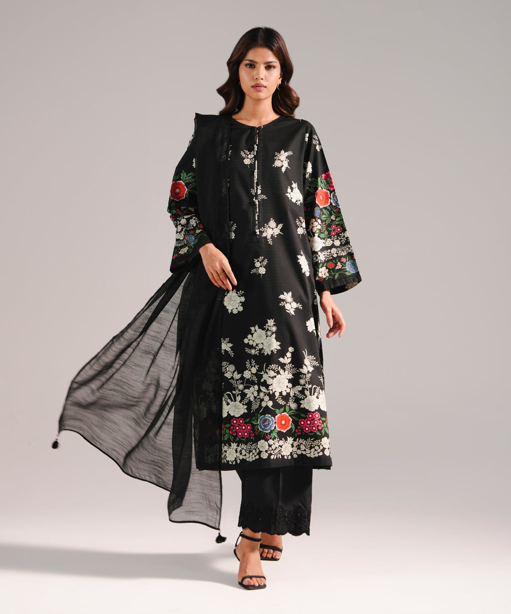 3 Piece - Printed Dobby Suit