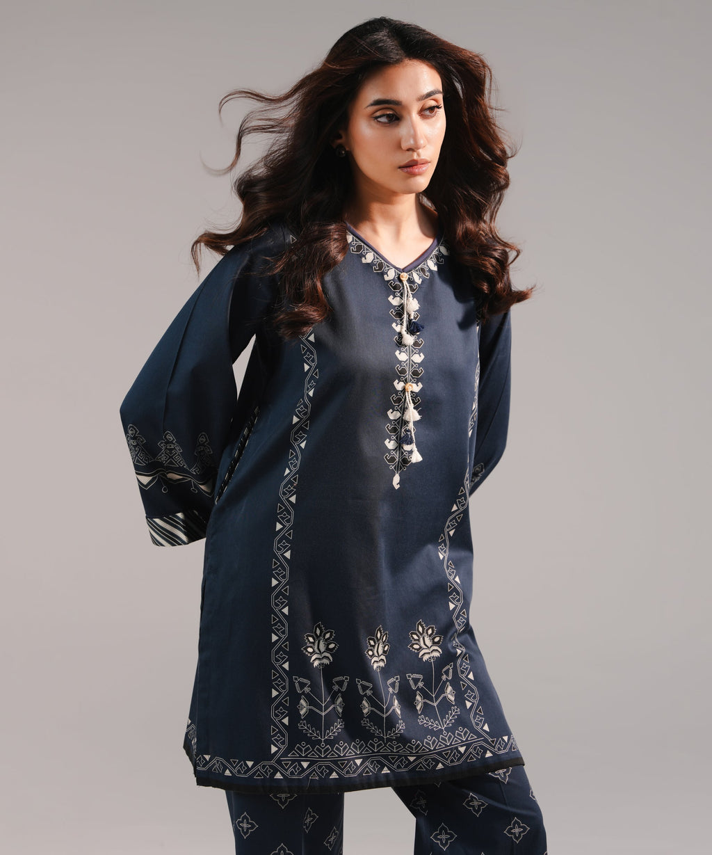 Printed Cotton Satin Shirt