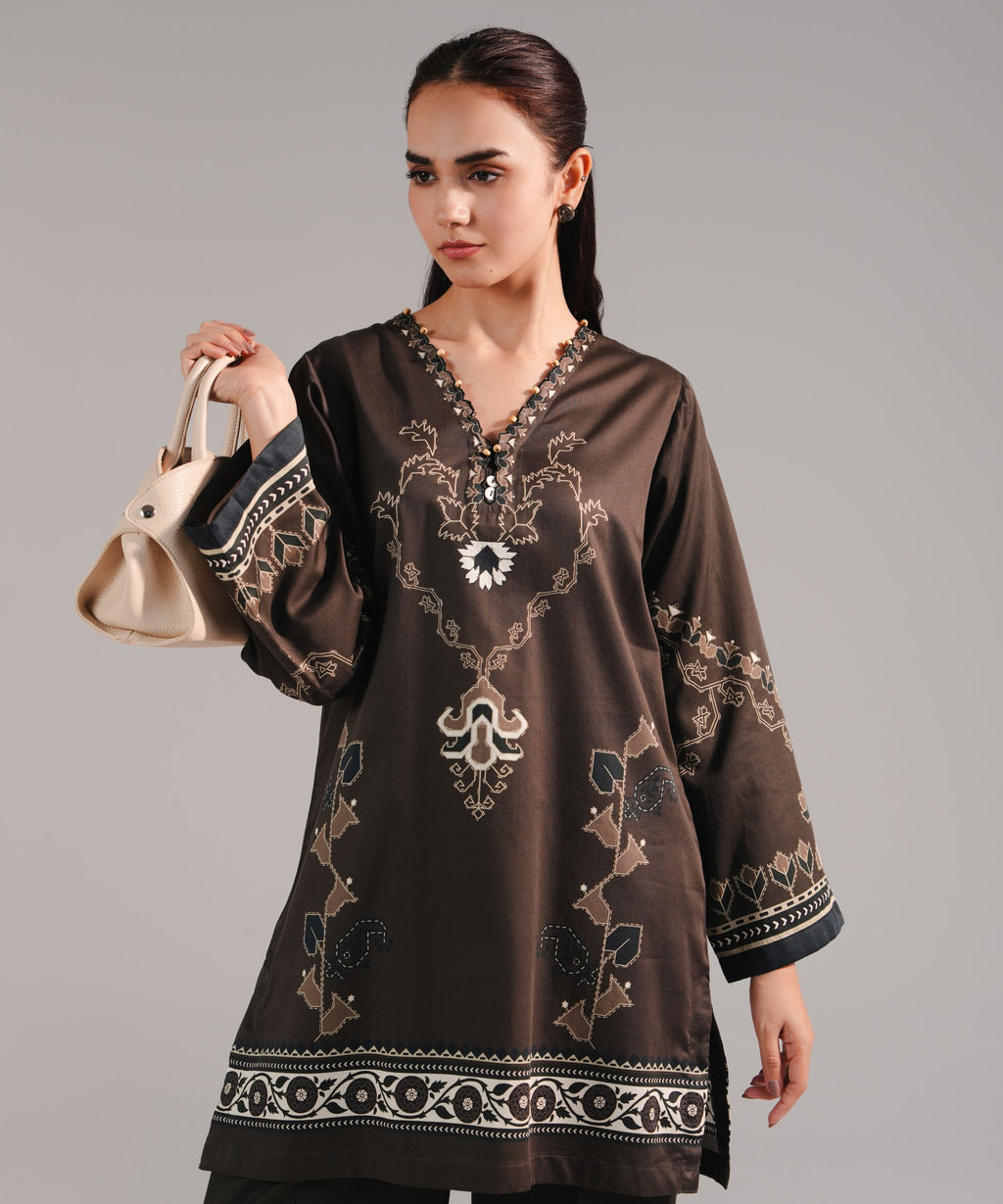 Printed Cotton Satin Shirt