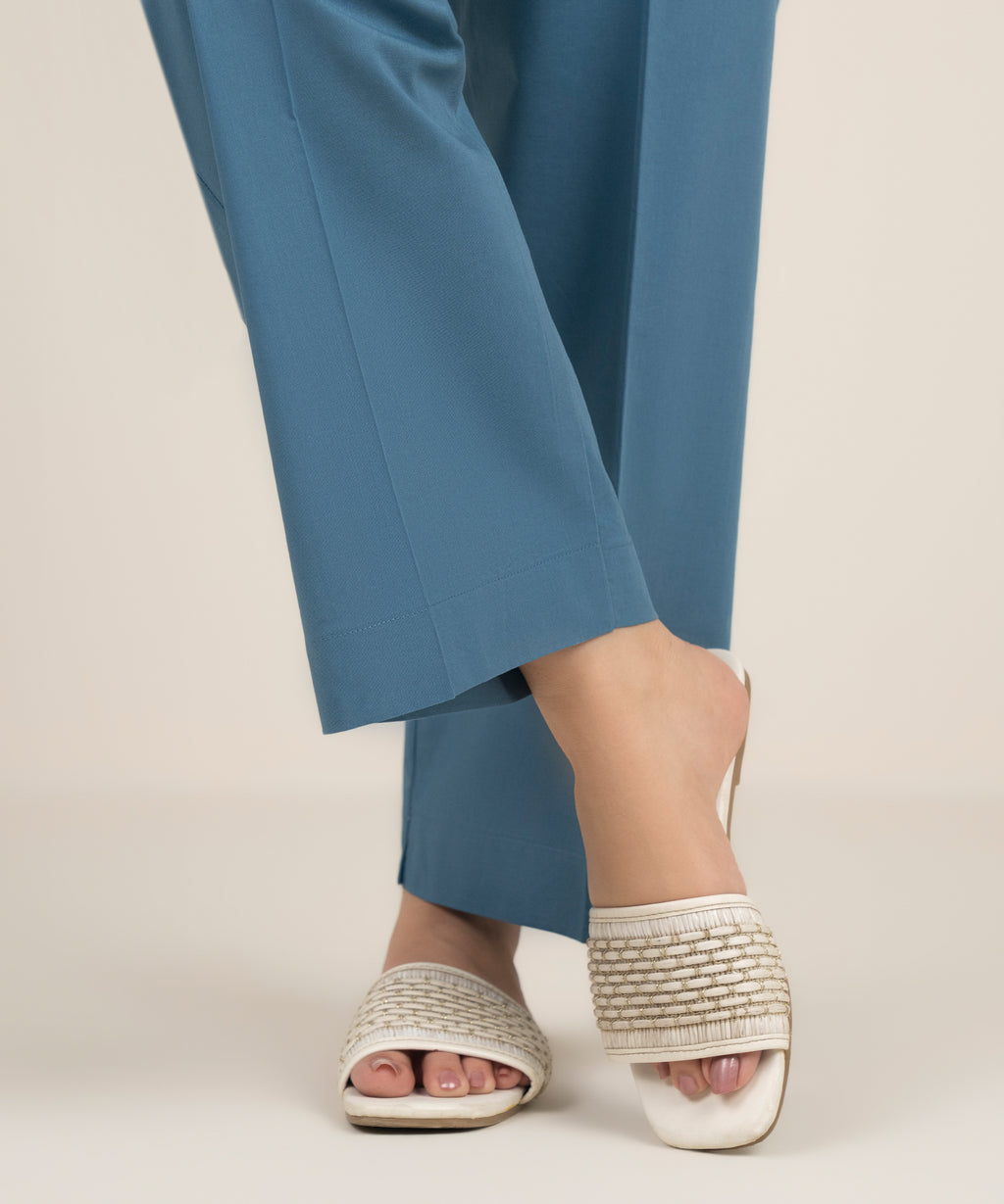Solid Cambric Straight Pants