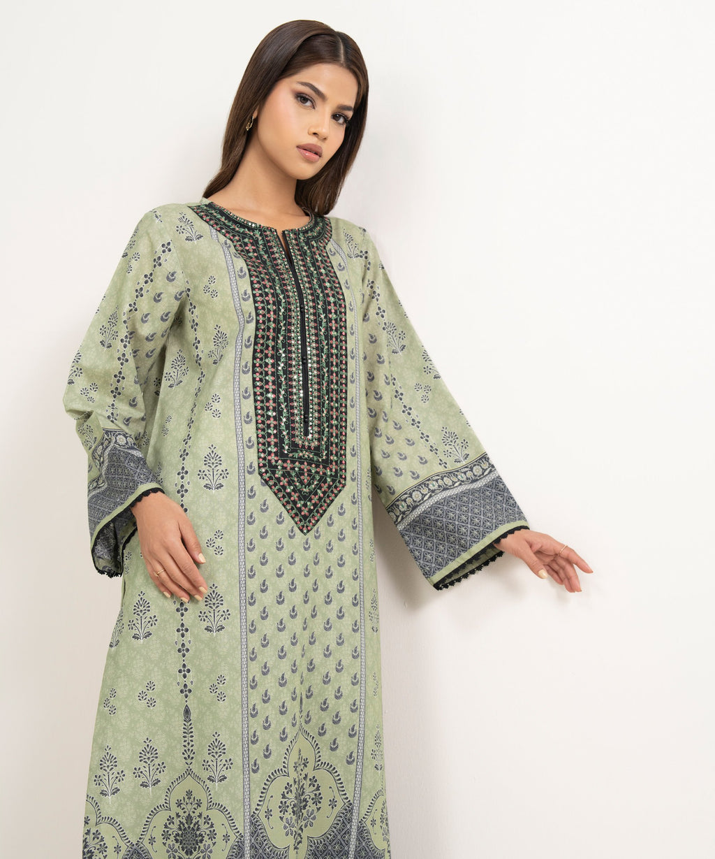 Embroidered Zari Cotton Shirt