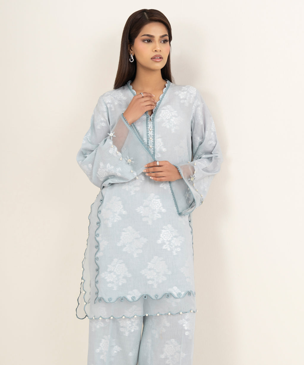 2 Piece - Embroidered Zari Jacquard Suit