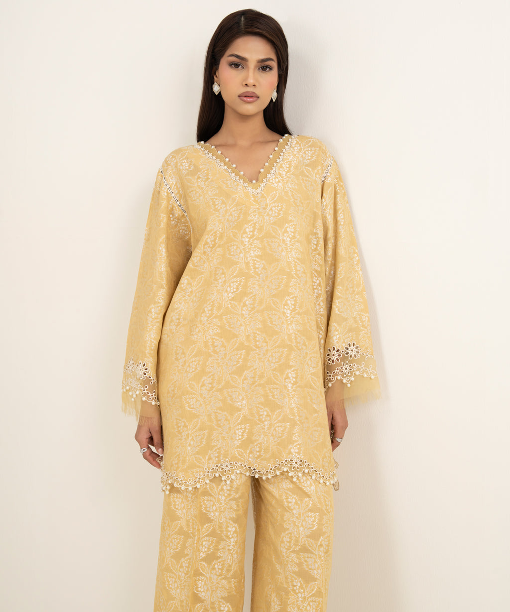 2 Piece - Embroidered Zari Jacquard Suit