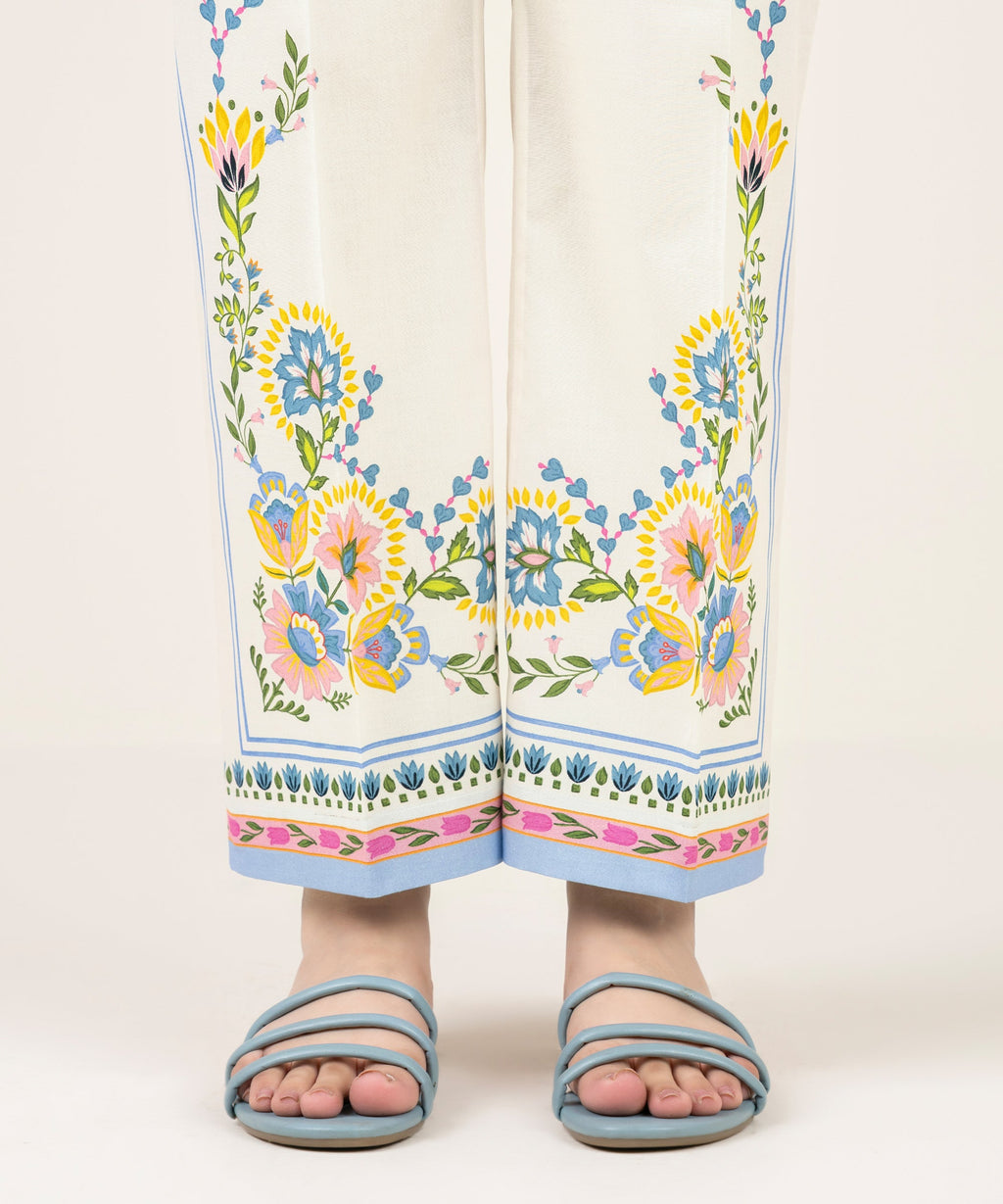 Printed Cambric Straight Pants