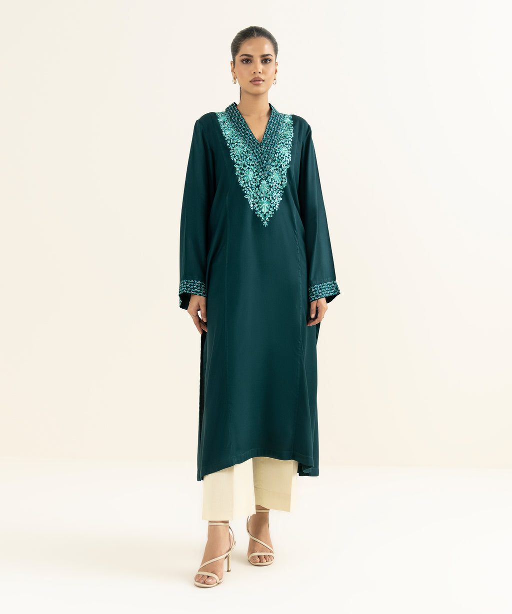 Embroidered Linen Viscose Shirt