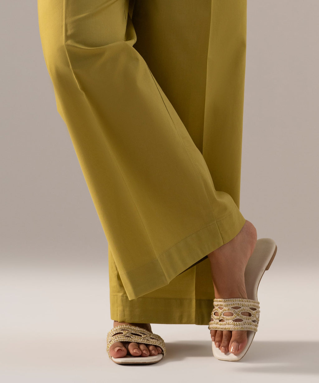 Solid Cambric Flared Pants