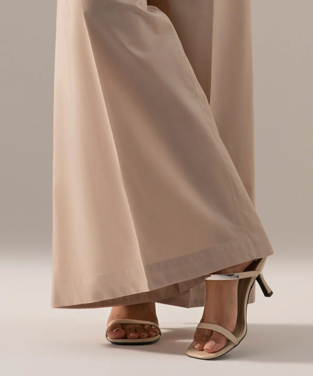 Solid Cambric Flared Pants