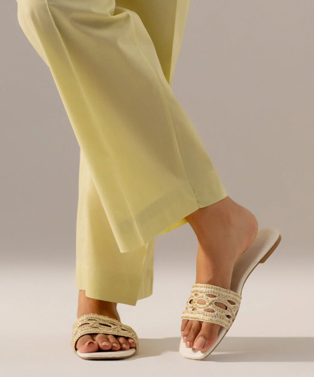 Solid Cambric Straight Pants