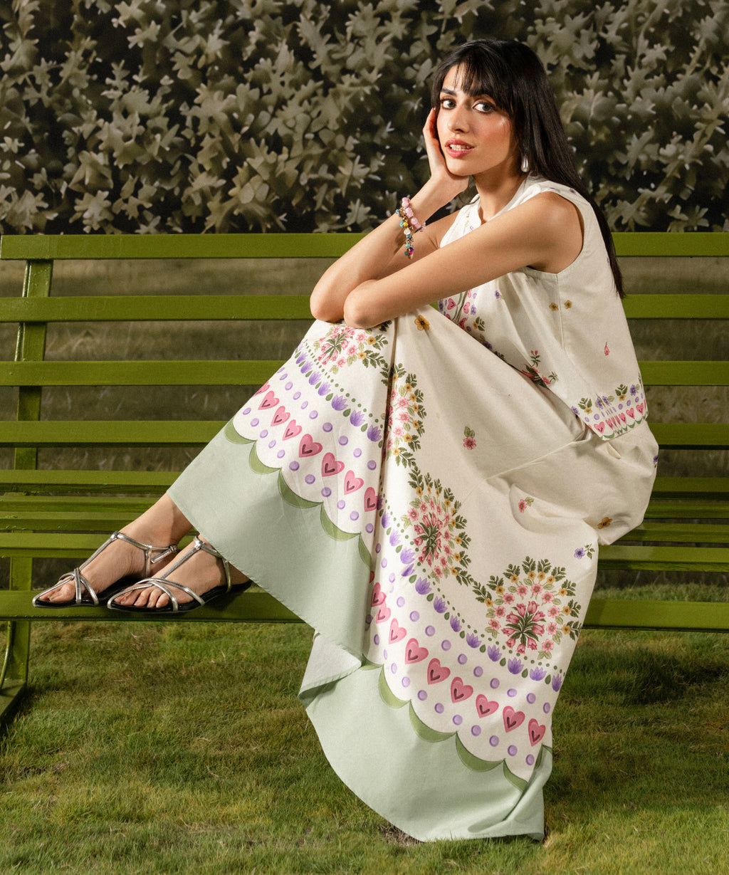Printed Poplin Skirt