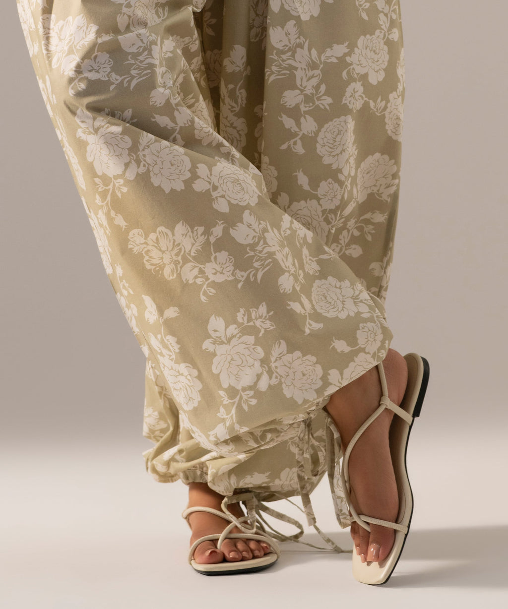 Printed Poplin Balloon Pants