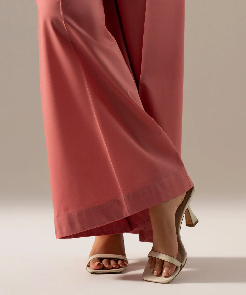 Solid Cambric Flared Pants