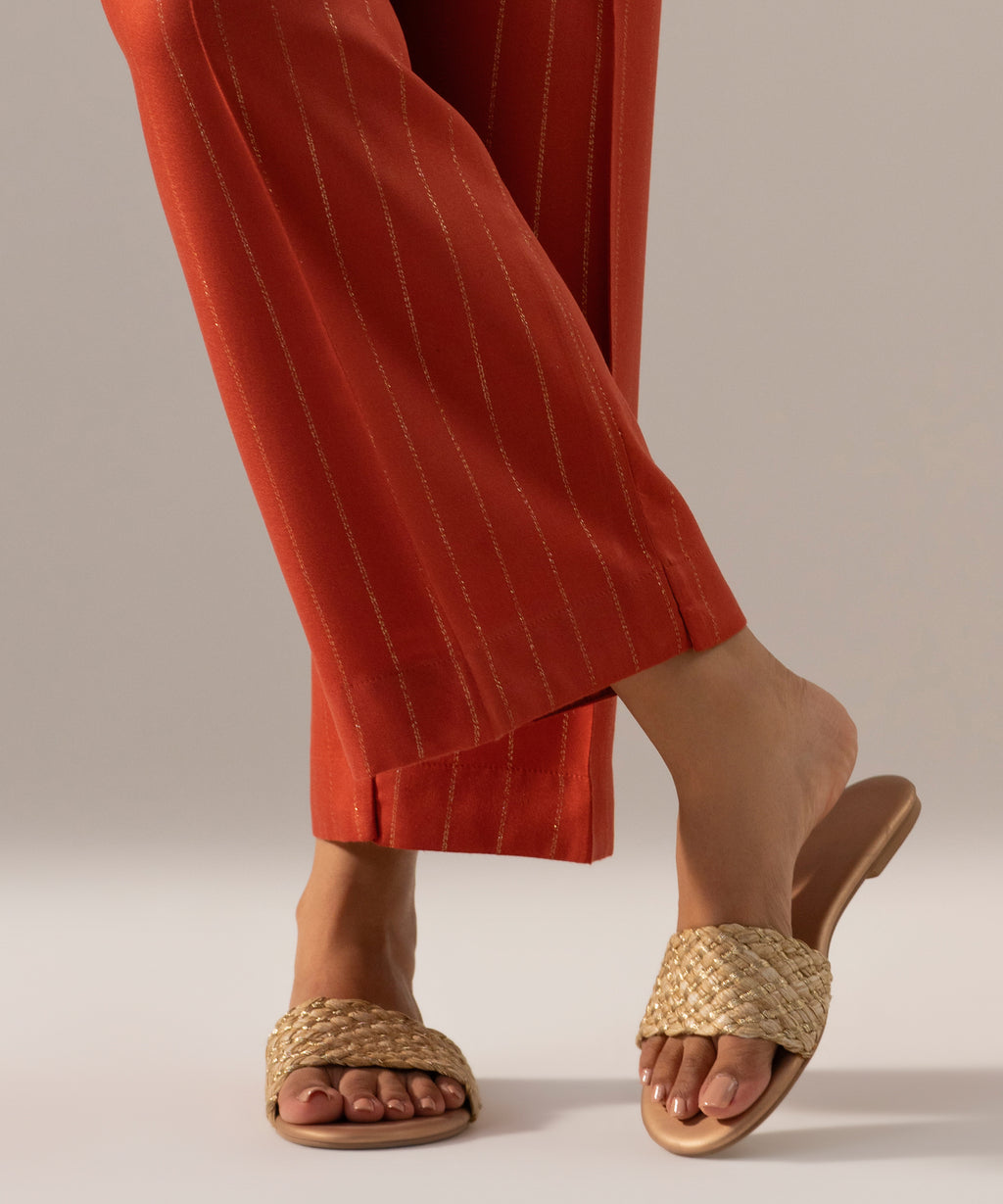 Solid Crepe Straight Pants