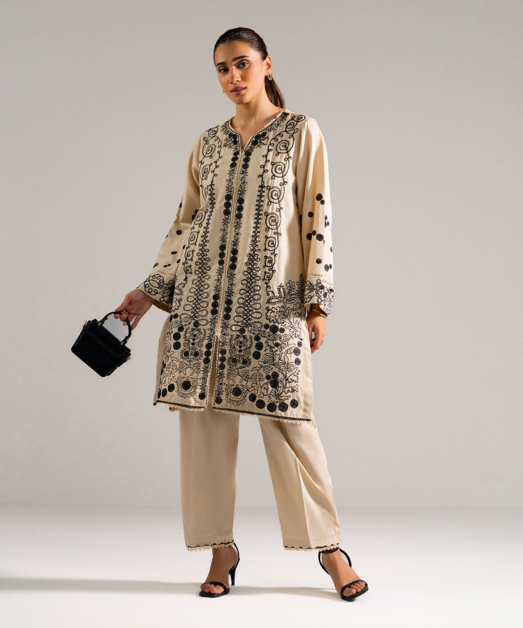 2 Piece - Embroidered Dobby Suit