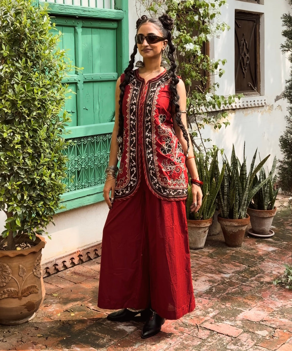 2 Piece - Embroidered Dobby Suit