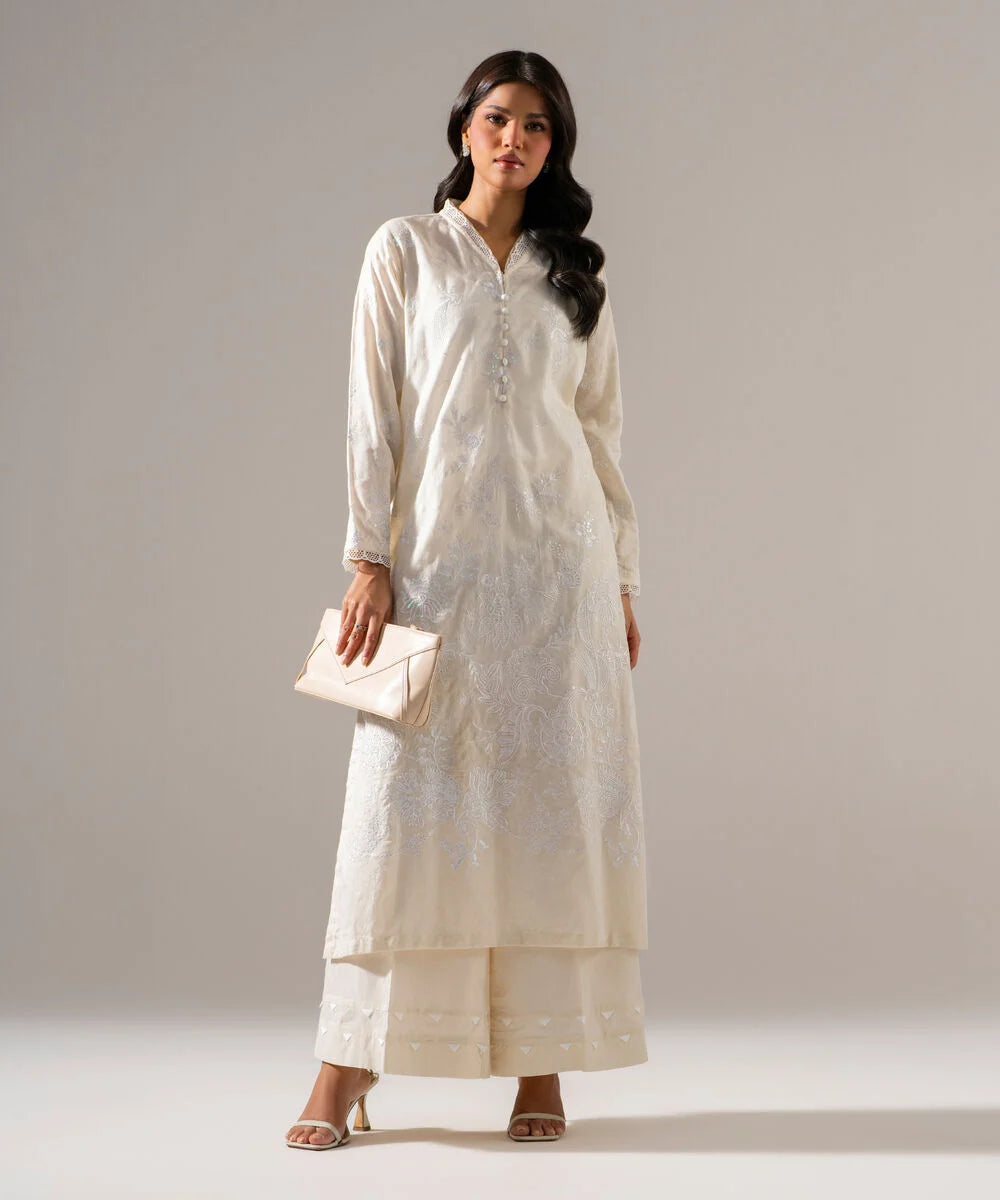 2 Piece - Embroidered Jacquard Suit
