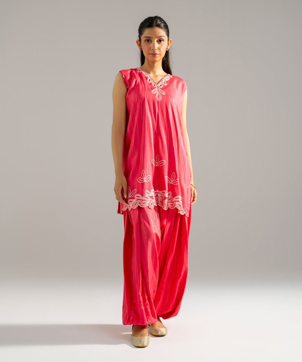 Embroidered Crepe Shirt