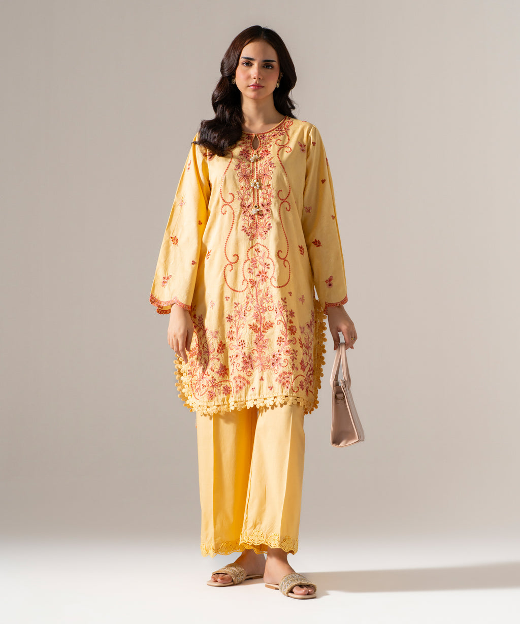 2 Piece - Embroidered Jacquard Suit