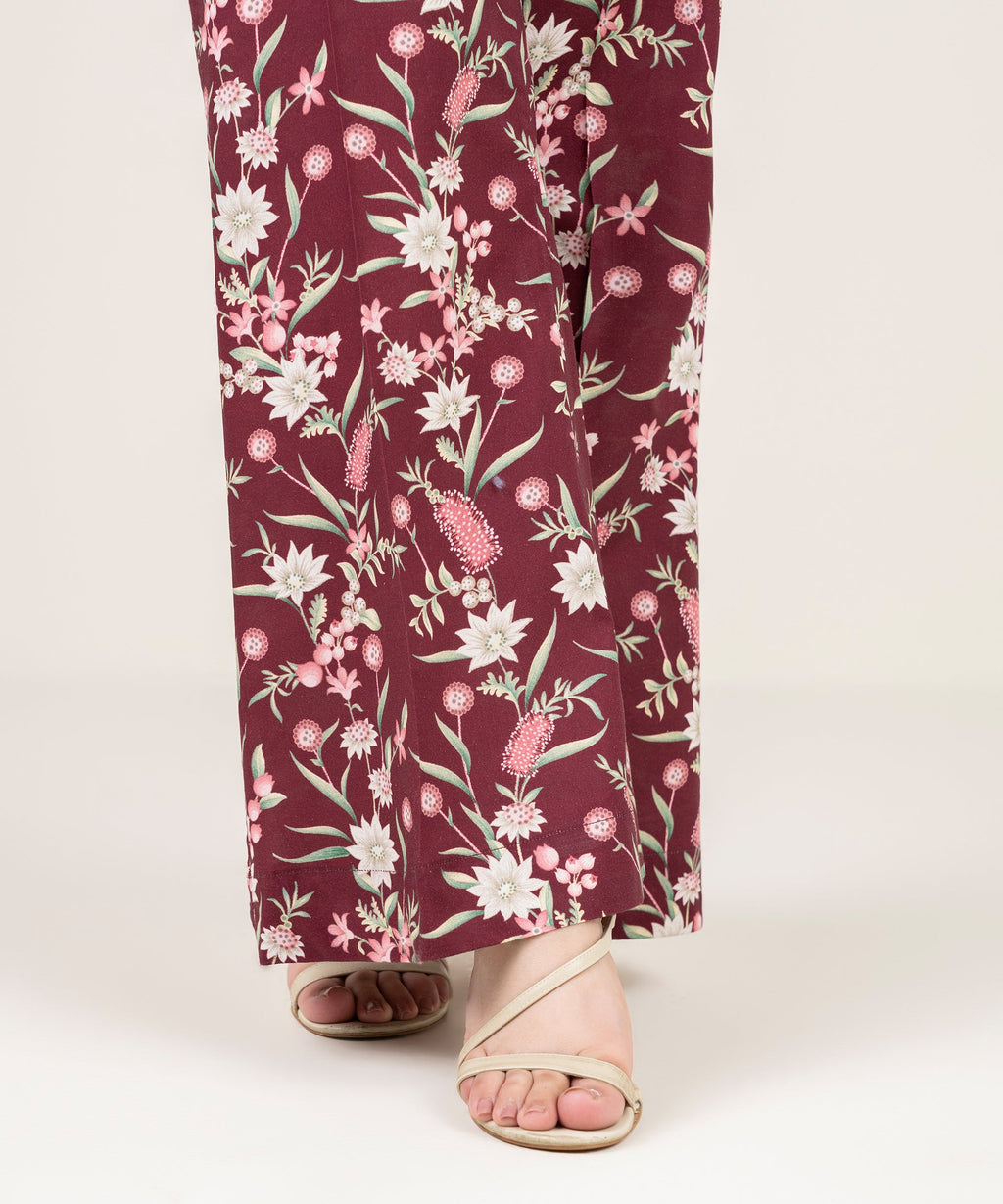 Printed Cambric Flared Pants