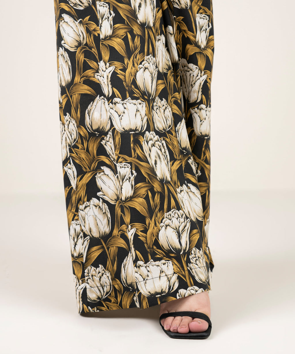 Printed Cambric Flared Pants