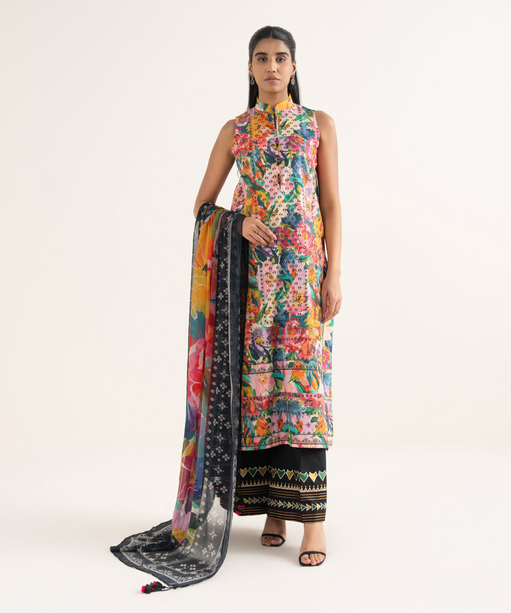 2 Piece - Printed Cotton Suit